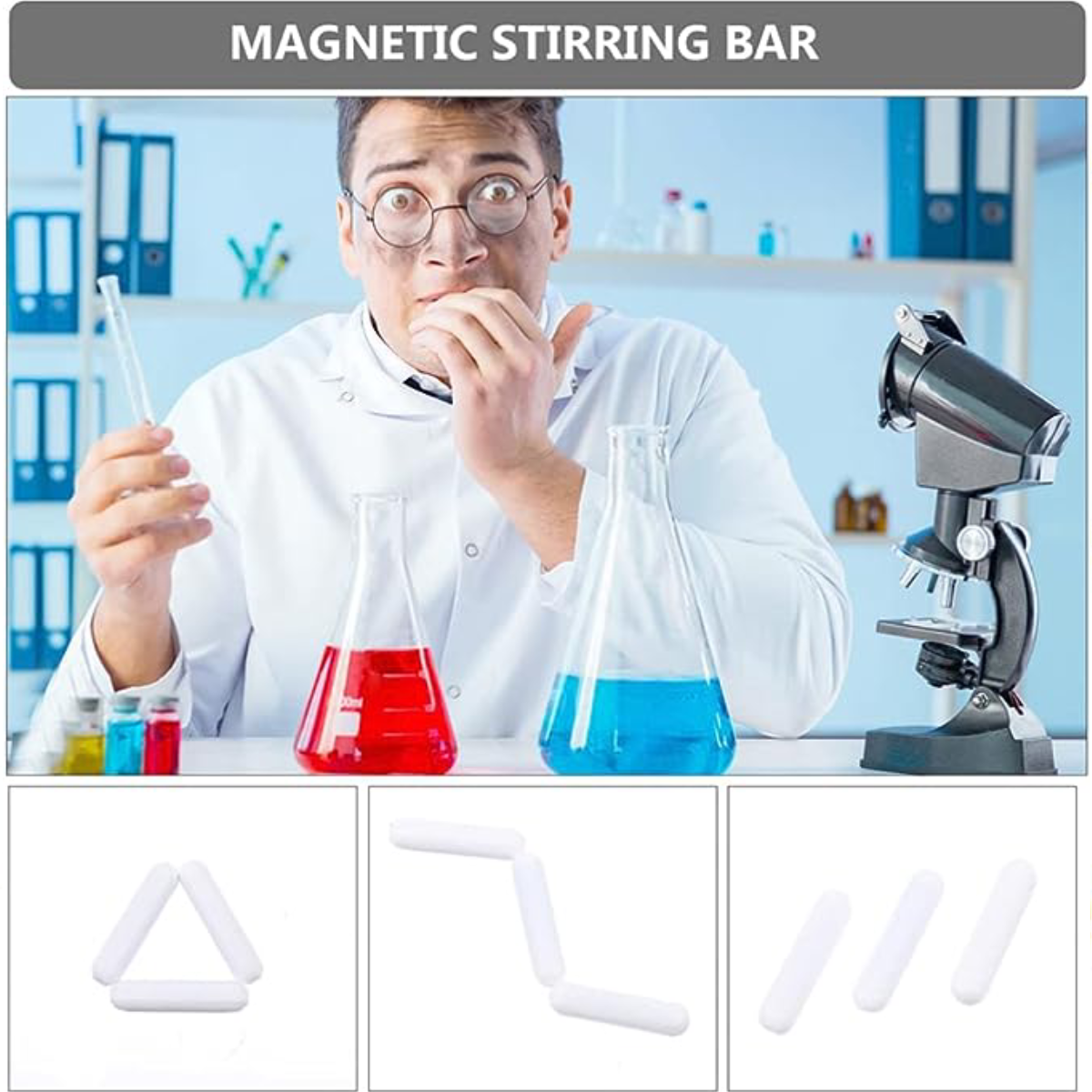 Advanced Stirrers Magnetic Stirrer Mixer Stir Bar Stir Rod Stirring Laboratory Bar Stir Plate Bar for Laboratory Experiment - Suitable for 500 ml liquid