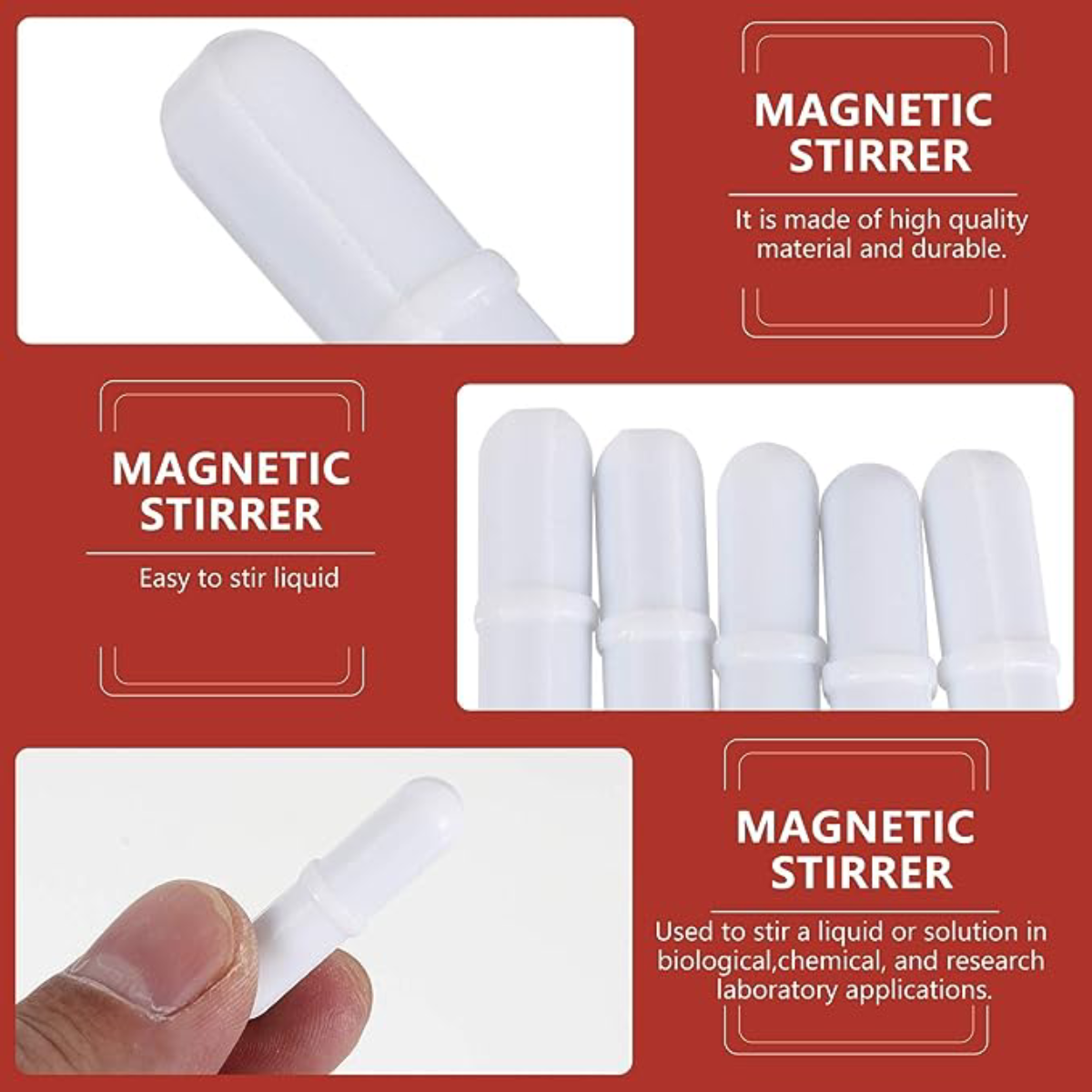 Magnetic Stir Bar Cylindrical Stirbars Magnetic Stirrer Mixer Bar Spinbar PTFE Rod for Laboratory Experiment - Suitable for 1000 ml liquid